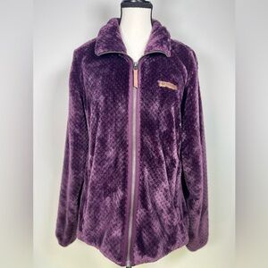 Columbia Women's Fire Side II Purple Sherpa Zip Up Jacket - M
